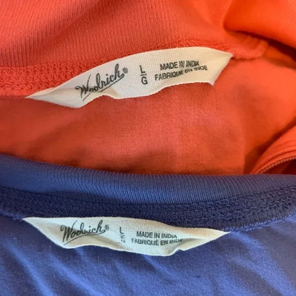 2 Woolrich Womens Large Cotton quarter zip shirts- Lot of 2 - Pink Purple size L - Picture 3 of 8